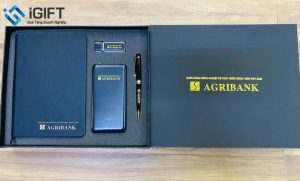 Gift Set Bút, Sổ, USB, Pin Dự Phòng In Logo Agribank