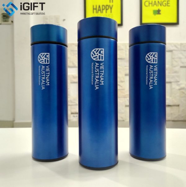 Bình Giữ Nhiệt Có Hiển Thị Nhiệt Độ In Logo Trường Việt Úc