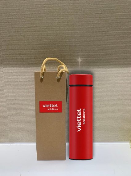 Bình Giữ Nhiệt In Ấn Logo Viettel Quà tặng công nghệ doanh nghiệp