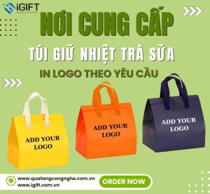 Túi giữ nhiệt trà sữa in logo - Mua túi số lượng lớn ở đâu? Quà tặng công nghệ doanh nghiệp