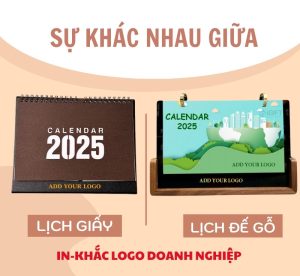 Sự khác nhau của Lịch giấy và Lịch đế gỗ | Mẫu Lịch để bàn xu hướng mới năm 2025 Quà tặng công nghệ doanh nghiệp