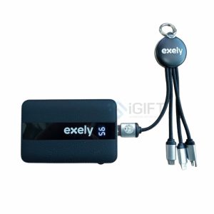 Pin dự phòng và Cáp sạc đa năng in logo EXELY