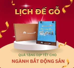 Lịch gỗ in logo cao cấp - Gợi ý quà tặng ngành bất động sản dịp Tết. Quà tặng công nghệ doanh nghiệp