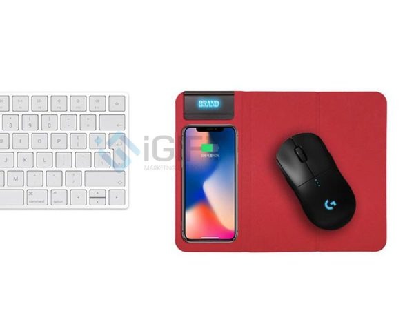 Lót Chuột Kiêm Sạc Không Dây Wireless Mouse Pad có Logo phát sáng