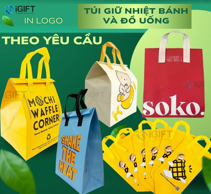 iGIFT - Xưởng sản xuất túi giữ nhiệt đựng trà sữa in logo 1 túi giữ nhiệt chuyên dụng cho trà sữa