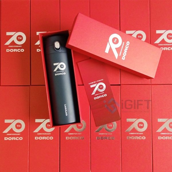 Bình Giữ Nhiệt LocknLock Feather Light One - Touch Tumbler LHC3257 - In Logo Dorco