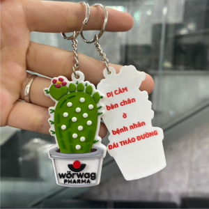 Móc khóa cao su in 2 mặt theo yêu cầu