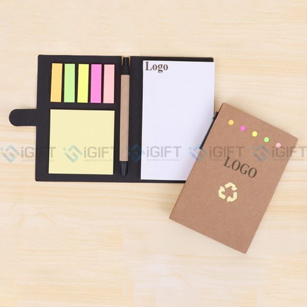 Set bút và giấy note bìa kraft - In ấn logo theo yêu cầu