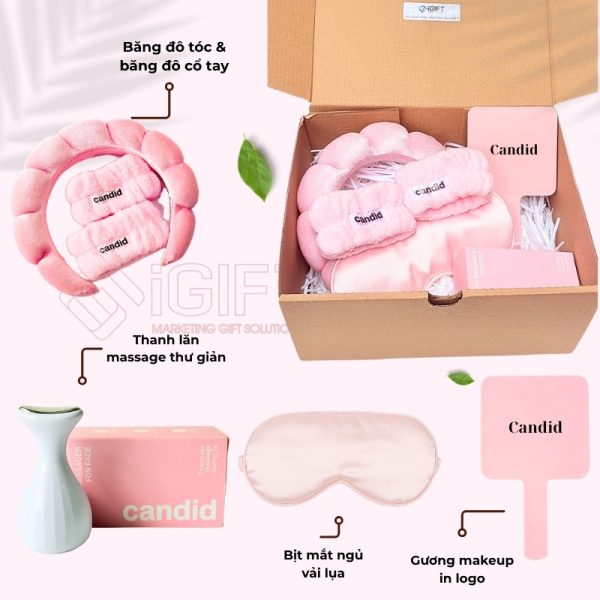 Bộ quà tặng kèm cho ngành mỹ phẩm - In logo theo yêu cầu