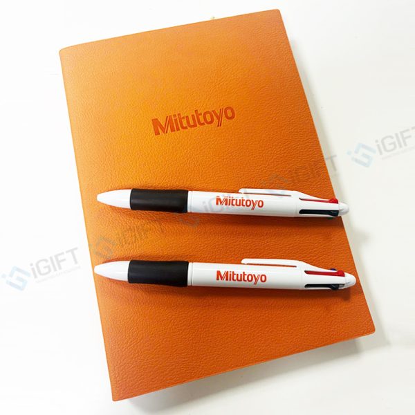 Bộ quà tặng Sổ bìa da và bút bi - In logo Mitutoyo 