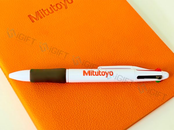 Bộ quà tặng Sổ bìa da và bút bi - In logo Mitutoyo 