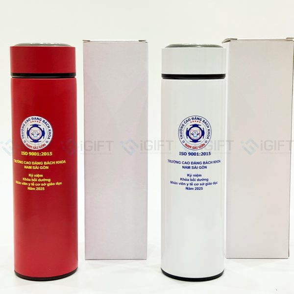 Ly Giữ Nhiệt 500ml - In Logo Trường Cao Đẳng Bách Khoa Nam Sài Gòn