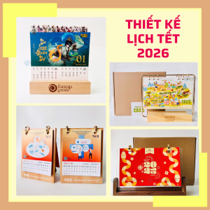 Lịch để bàn đến gỗ 2026 | Thiết kế in ấn trọn gói theo yêu cầu Quà tặng công nghệ doanh nghiệp