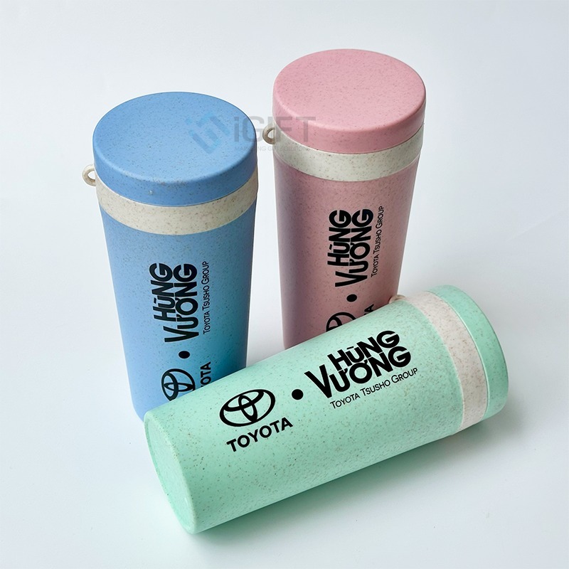 Bình nước lúa mạch - In ấn logo Toyota Hùng Vương 1 Bình nước lúa mạch - In ấn logo Toyota Hùng Vương Quà tặng công nghệ doanh nghiệp