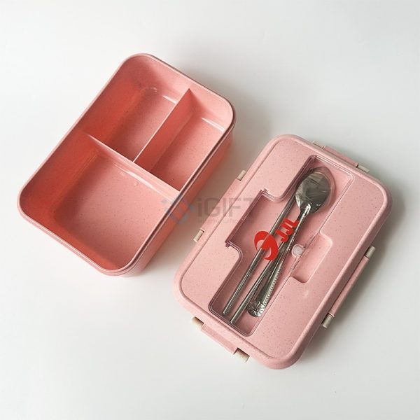 Hộp cơm văn phòng 3 ngăn - In ấn logo JJL