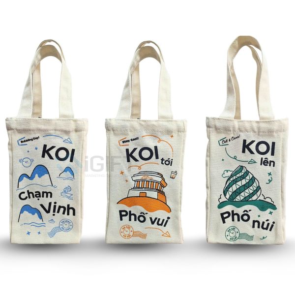 Túi vải canvas in logo KOI Thé