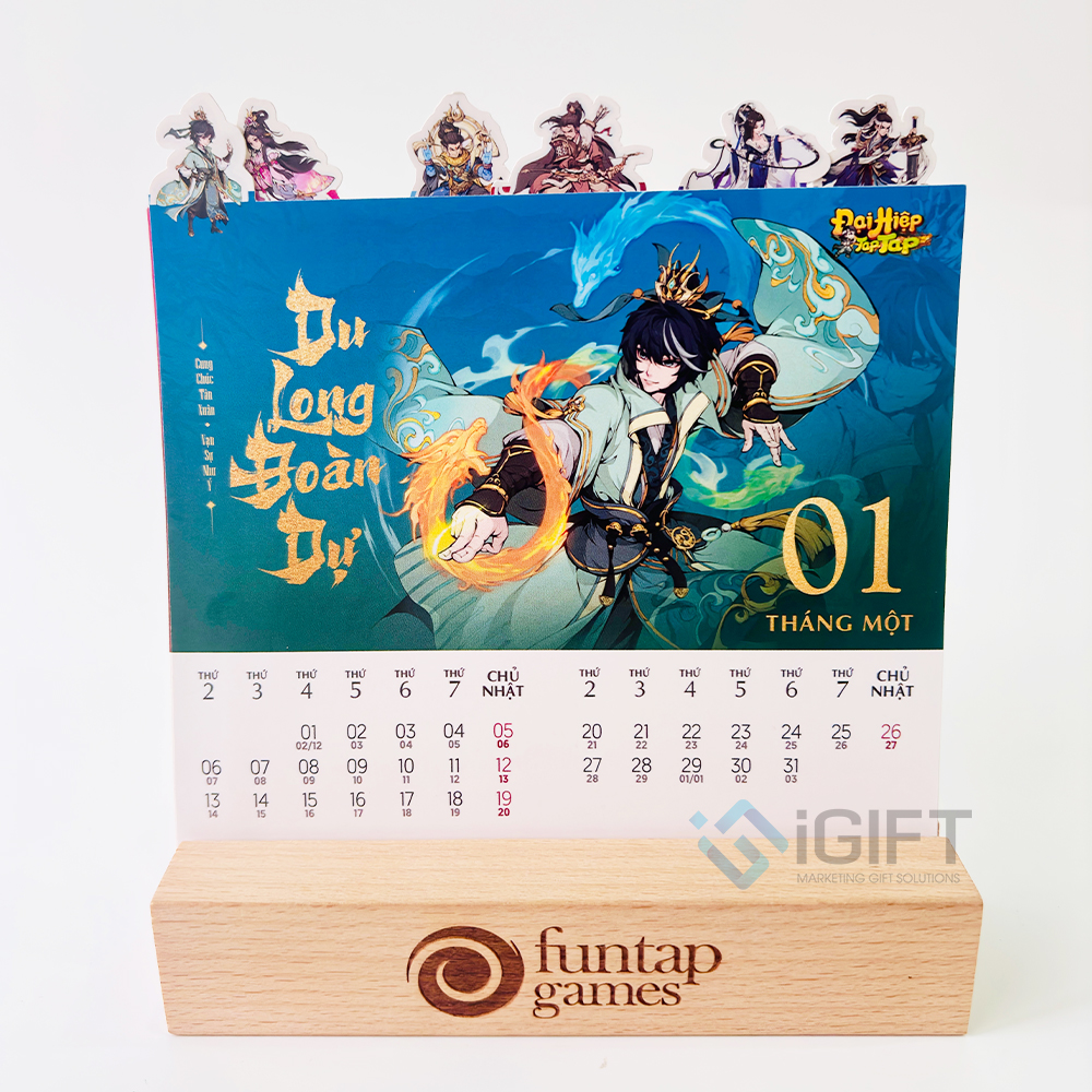 Lịch Gỗ Khắc Logo Cao Cấp | Xưởng Gia Công Theo Yêu Cầu, Giá Tốt Quà tặng công nghệ doanh nghiệp