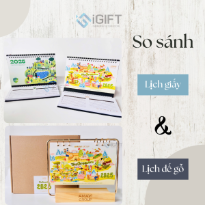 So sánh lịch đế gỗ và lịch giấy – Doanh nghiệp nên chọn loại nào Tết 2026? Quà tặng công nghệ doanh nghiệp