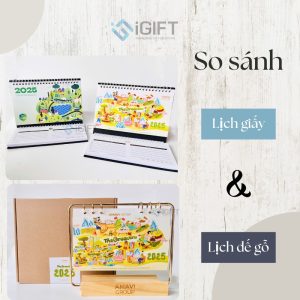 So sánh lịch đế gỗ và lịch giấy – Doanh nghiệp nên chọn loại nào Tết 2026? Quà tặng công nghệ doanh nghiệp