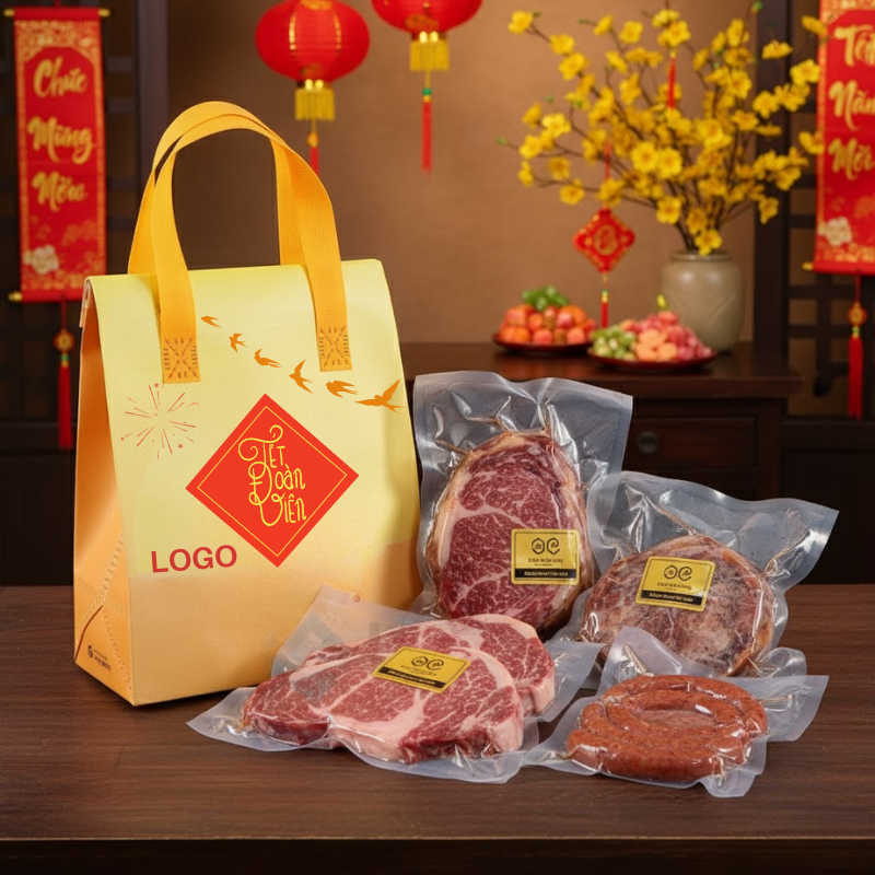 Túi giữ nhiệt – Giải pháp bao bì quà Tết cho doanh nghiệp thực phẩm tươi sống Quà tặng công nghệ doanh nghiệp