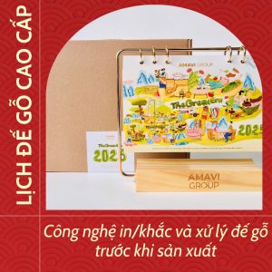 Công nghệ in/khắc logo và xử lý bề mặt trên lịch gỗ để bàn cao cấp 2026 Quà tặng công nghệ doanh nghiệp