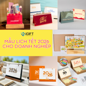 Mẫu lịch Tết 2026 mới đẹp, in logo công ty theo yêu cầu Quà tặng công nghệ doanh nghiệp