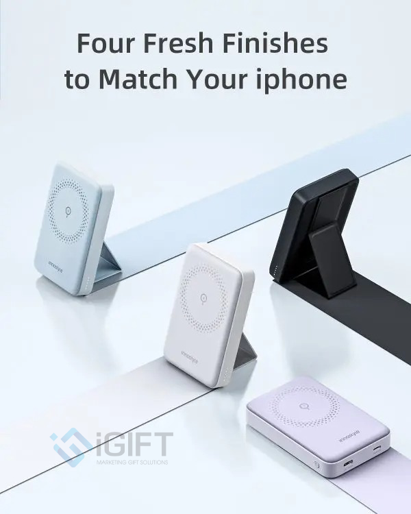 Sạc dự phòng Innostyle Powermag 15W 10.000mAh có sạc không dây, có giá đỡ - In logo theo yêu cầu