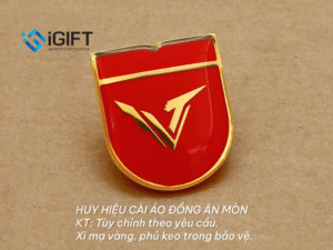 Huy hiệu cài áo mạ vàng, mạ bạc phủ keo Quà tặng công nghệ doanh nghiệp