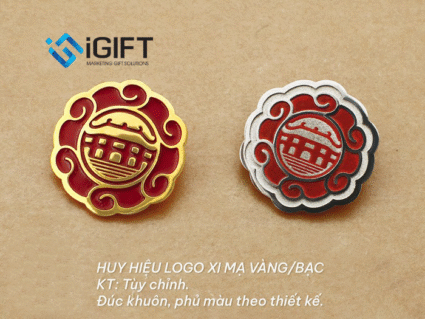 Huy hiệu logo đồng đúc khuôn, xi mạ vàng, xi mạ bạc Quà tặng công nghệ doanh nghiệp