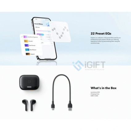 Tai nghe Bluetooth True Wireless Anker Soundcore K20i - In logo theo yêu cầu Quà tặng công nghệ doanh nghiệp
