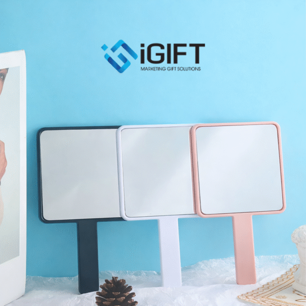 GƯƠNG CẦM TAY HÌNH VUÔNG - IN LOGO HOẠ TIẾT THEO YÊU CẦU