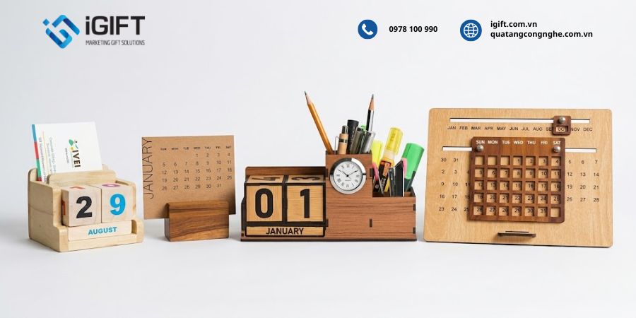 Lịch gỗ để bàn 2027 - Mẫu đẹp, sang trọng cho quà tặng doanh nghiệp 1 lich-go-de-ban-va-diem-khac-biet