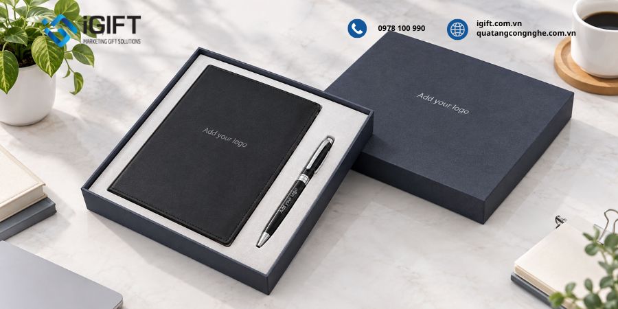 Sổ tay in logo công ty - Mẫu đẹp, giá tốt tận xưởng 8 bo-giftset-so-tay-1