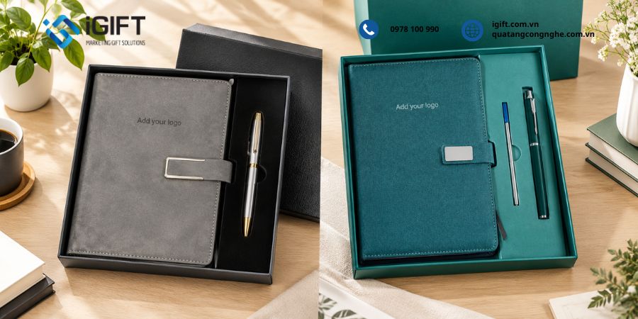 Sổ tay in logo công ty - Mẫu đẹp, giá tốt tận xưởng 11 bo-giftset-so-tay-4