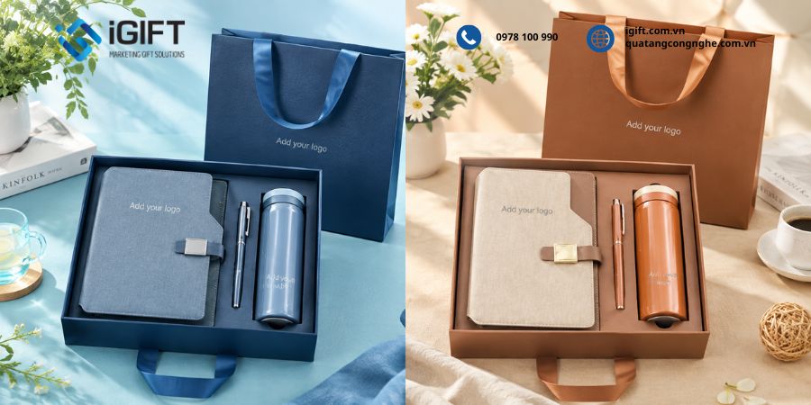 Sổ tay in logo công ty - Mẫu đẹp, giá tốt tận xưởng 12 bo-giftset-so-tay-5