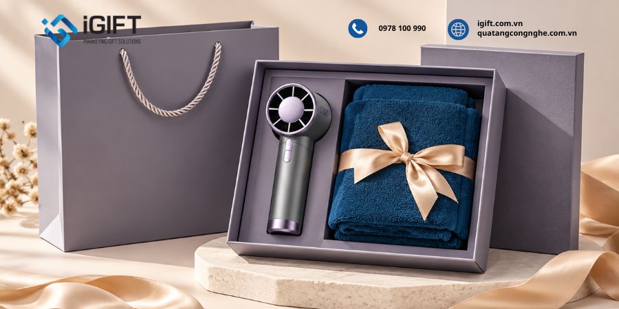 Set quà quạt cầm tay: gợi ý 8+ mẫu in logo cho doanh nghiệp 2 mau-set-qua-tang-quat-dien-cam-tay-1