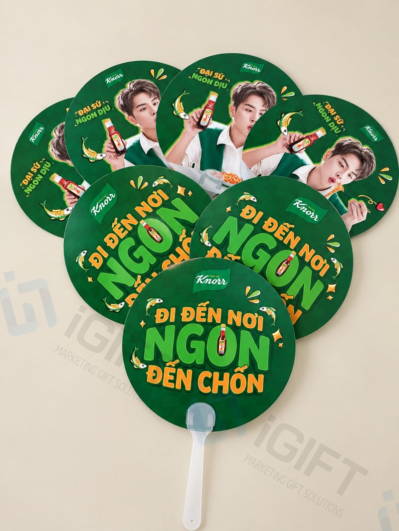 Quạt nhựa cầm tay quảng cáo Knorr hình tròn in 2 mặt 2 quat-nhua-cam-tay-quang-cao-3